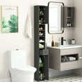 thumbnail image 4 of Gymax Tall Slim Bathroom Storage Cabinet Linen Tower w/Drawer Adjustable Shelves Gray, 4 of 10
