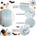 thumbnail image 6 of Shower Curtains for Bathroom-36"x72",Halloween White Ghost on Light Blue Waterproof Bath Curtain Grommet Shower Curtain Set with Hooks, 6 of 9