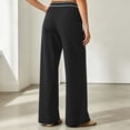 thumbnail image 6 of Wide Leg Pants for Women Solid Athletic Trousers Draped Straight Slim Yoga Casual Long Womens Pants Black L, 6 of 6