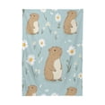 thumbnail image 2 of 54x72 Inch Tablecloth Polyester Square Tablecloth for Home Kitchen Dinner Decor Cute Capybara and Daisies, 2 of 9