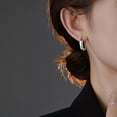 thumbnail image 5 of GKNET Vintage 925 Silver Hoop Huggie Earrings Women Fashion Square Ear Clip, 5 of 5