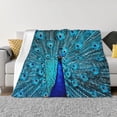 thumbnail image 1 of Fotbe Beautiful Blue Peacock Manta de Franela con Estampado, Manta Ultrasuave para Cama, Sofá, Auto, Hipoalergénica y Antibolitas-40"x30", 1 of 6