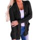 thumbnail image 1 of Suéter de Punto de Larga para Mujer, Otoño 2025, Cárdigan Abierto con Botones, Prenda Exterior Holgada Negro S, 1 of 8