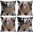 thumbnail image 1 of KAIYANG Fundas de almohada decorativas, 4 piezas, estampado de piel de vaca y leopardo, para decoración del hogar, 18 x 18 pulgadas, para sofá, sofá, fundas de almohada decorativas, 1 of 5
