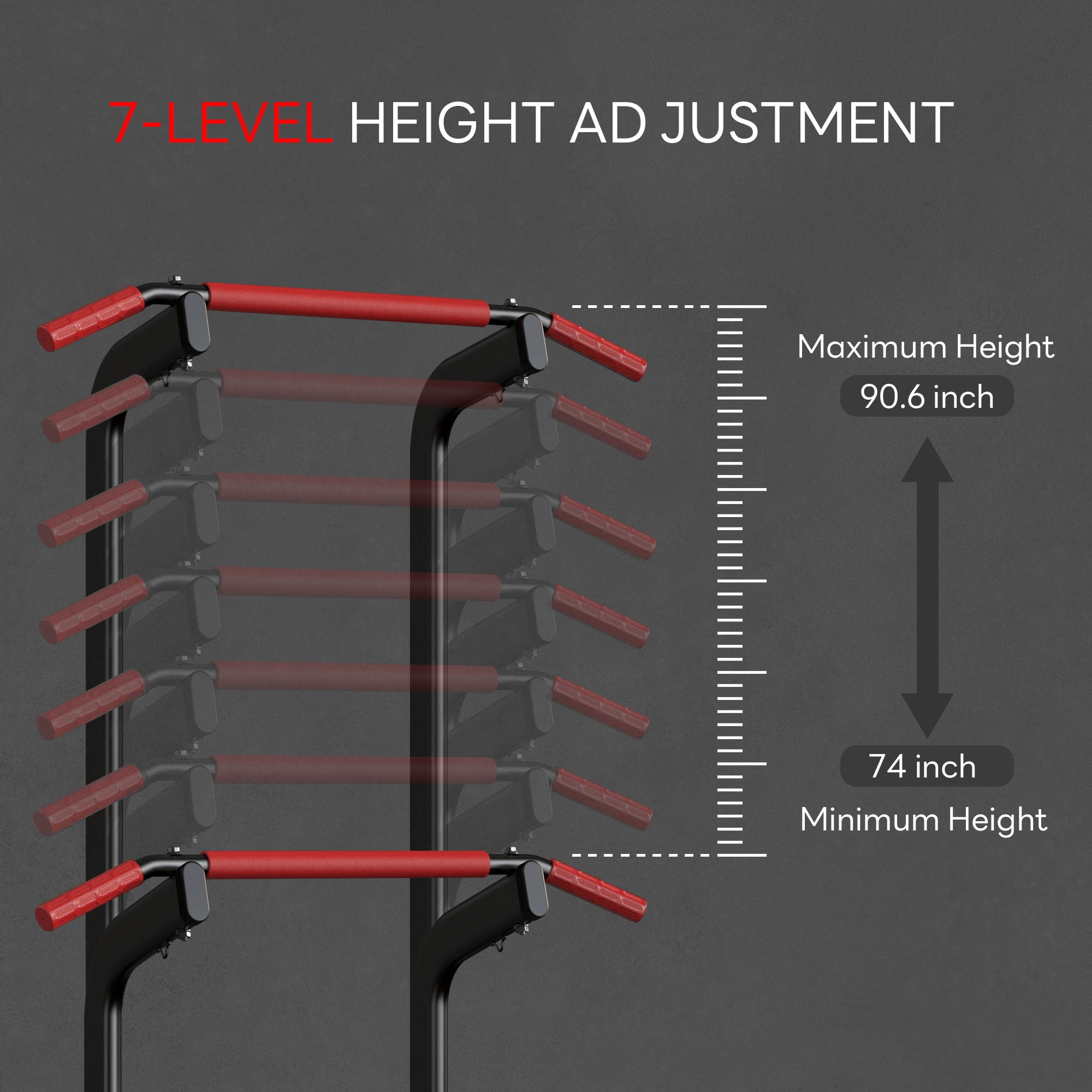 SogesPower Power Tower Dip Station Pull Up Bar Stand with Adjustable Height, Multifuctional Traing Equipment for Home
