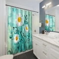 thumbnail image 5 of Rustic Farmhouse Shower Curtain White Daisy Floral Turquoise Waterproof Fabric Shower Curtains for Bathroom Flower Teal Butterfly Bath Curtain Decor with Hooks (Dark Teal, 72'''' x 72''''), 5 of 6