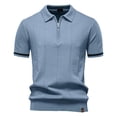 thumbnail image 1 of pstuiky Camisa de manga corta para hombre, Suéter informal de manga corta con cuello vuelto, cómodo y liso para hombre ropa de hombre l, 1 of 3