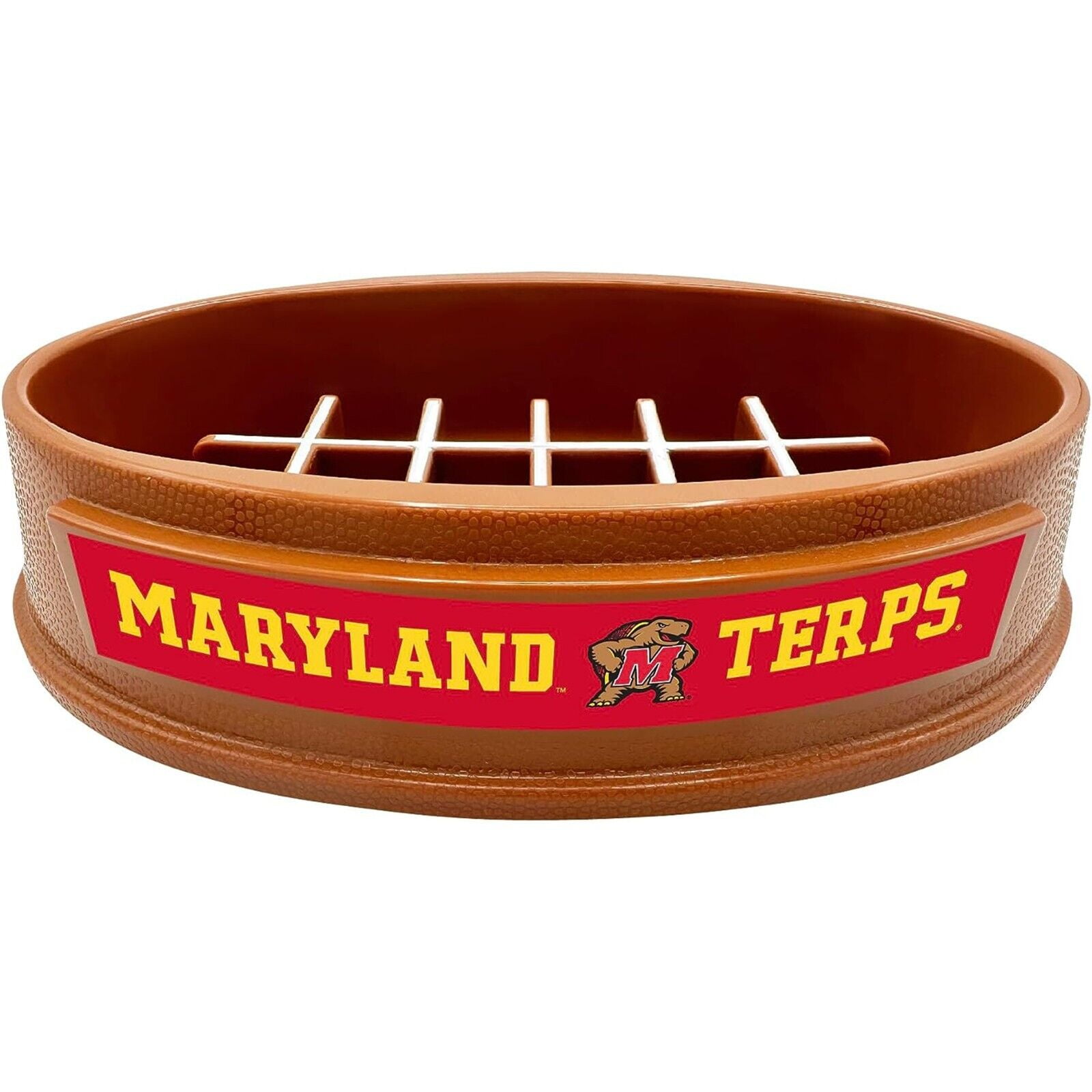 Pets First NCAA Maryland Terrapins Super-Bowl Slow Feeder Bowl for Dogs and Cats with Non-Slip Mat