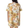 thumbnail image 3 of Bixox Women's Groovy Hippie Flower Mushrooms Printed Pajama Set 2 Piece Lounge Set Top and Shorts Soft Pajamas, Shorts with Pockets, 3 of 7