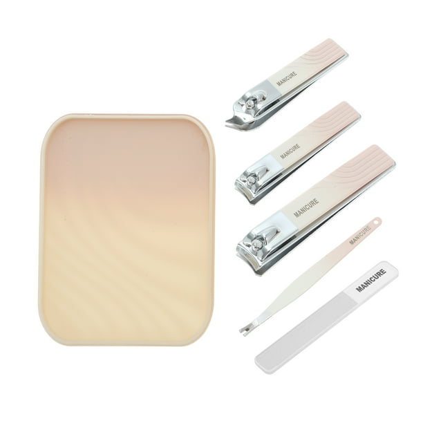 Conjunto de 5 piezas Unique Bargains Kit de cortaúñas de color degradado rosa para mujeres y hombres