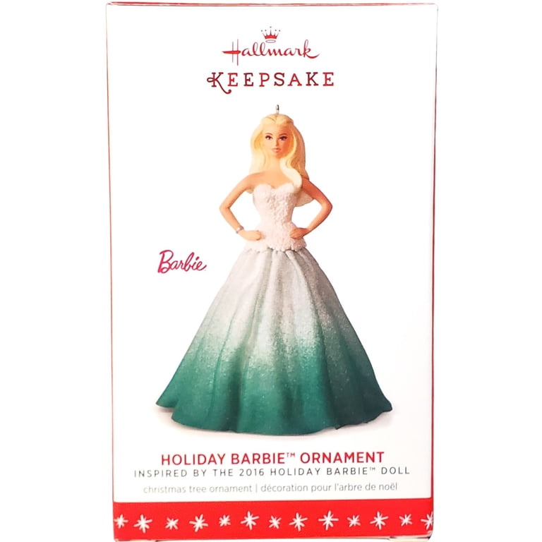 Hallmark Keepsake 2016 Holiday Barbie Doll Christmas Ornament - Green Dress  Decoration