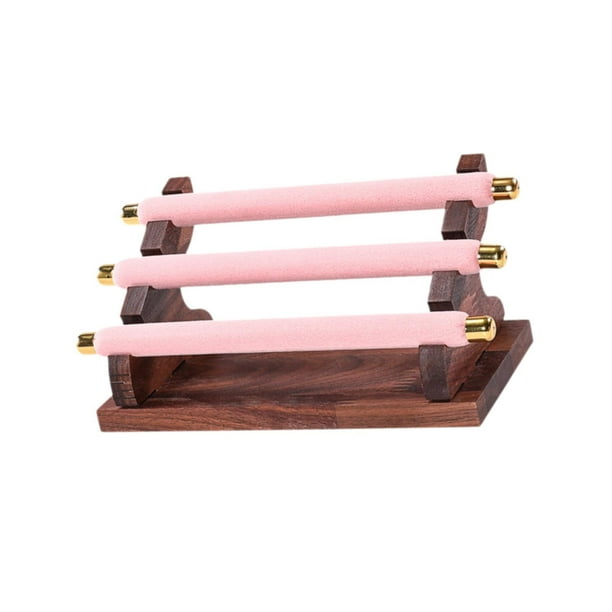 Soporte de exhibición de anillos, estante de almacenamiento de anillos desmontable, organizador de joyas, soporte para escritorio, tocador, decoración Rosa 22x105x95cm