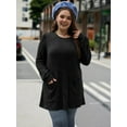 thumbnail image 6 of Long Sleeve Shirts for Women Long Sweaters with Pockets Tunic Tops Loose Fit Black XXL, 6 of 8