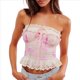 thumbnail image 1 of Tops de Tubo con Estampado Floral de Verano para Mujer, Top Babydoll Fluido de Moda Y2K 2025, Tops Peplum para Salir. Rosa M, 1 of 7