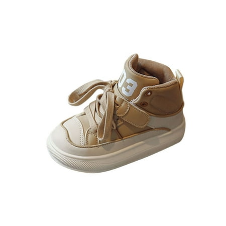 

Rotosw Unisex Kids Sneakers Comfort Skate Shoes Lace Up Walking Shoe Fashion Sport High Top Sneaker School Casual Khaki 8C