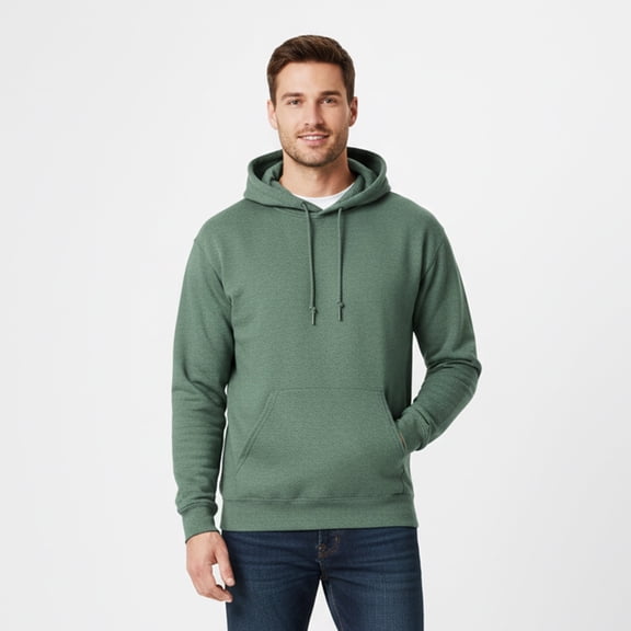 Gildan Men’s Heavy Blend Safety Hoodie, Hi-Vis Hooded Sweatshirt, Fleece Pullover, Safety Orange, S