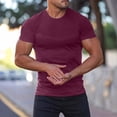 thumbnail image 2 of SROBPTY Mens T-Shirts Solid Round Neck Short Sleeve Stretch Basic Summer Tops for Everyday Wear, 2 of 5