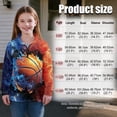 thumbnail image 7 of Uorisanigo Sweatshirt for Kids Oversized Girls Half Zip Sweatshirt Blue Red Fire Basketball Long Sleeve Pullover Crop Tops Lightweight Fall Trendy Quarter Zip Hoodies No Hood, 7 of 7