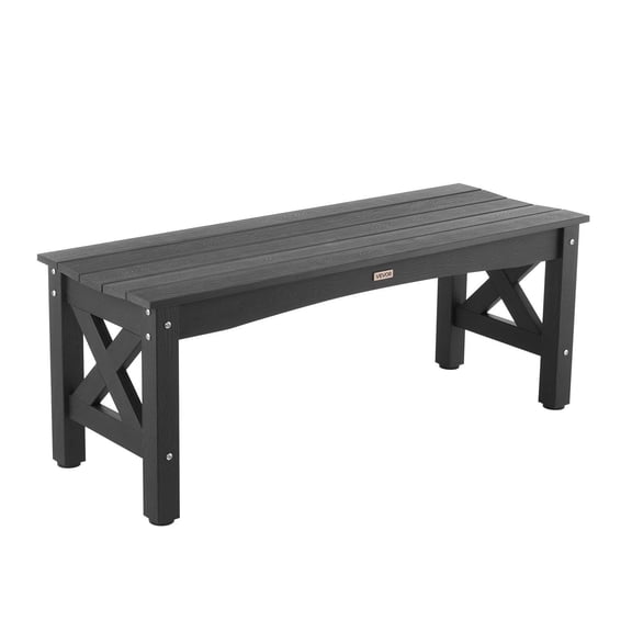 44.5" Outdoor Polystyrene Patio Bench, 600 LBS Load Capacity Weatherproof Garden Bench for Yard Porch Poolside