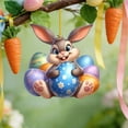 thumbnail image 4 of Easter Bunny Keychain, Acrylic Car Rearview Mirror Ornament, 3.15x2.76 Inch Flat Pendant For Backpack, Easter Basket, Gift Bag And Home Decor, Multicolor Easter Egg Desig, 4 of 6