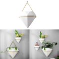 thumbnail image 3 of Advancent Maceta triangular de cerámica para colgar en la pared, contenedor de decoración ideal para plantas de Cactus suculentas, maceta para Decoración del hogar Oro Advancent HA024127-01, 3 of 5