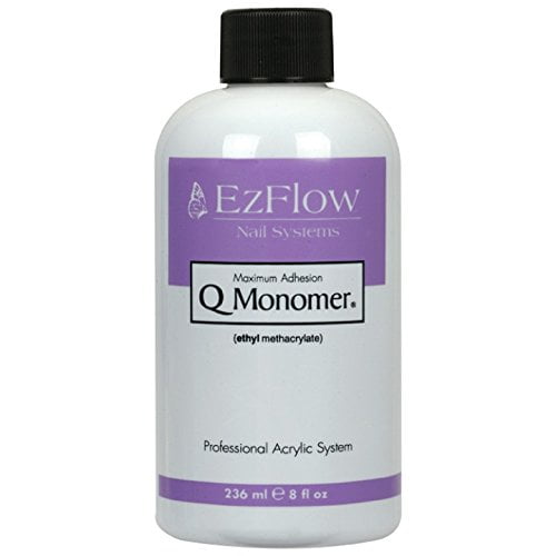 EZ Flow Q Monomer False Nails with Color Stabilizers, Shock Absorbers, Non-Yellowing Formula, 7.6 Fluid Ounce