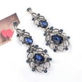 thumbnail image 4 of Eosunjian 1 Pair Women Earrings Hollow Out Rhinestone Decor Lightweight Hanging Earrings Long Dangle Earrings Prom Party Dating Ear Jewelry Blue, 4 of 13