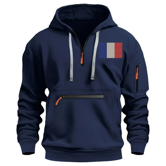 LUOGENLI Mens Hoodies Black Camo Men's Casual Hoodies Sweatshirts Loose Fit Pullover Hooded Sweatshirt with Print Design for Autumn Winter Daily Wear Mens Hoodies Pullover 5Xl Navy Size L