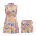 thumbnail image 4 of COEQINE Easter Bunny Egg Pink Print Golf Dresses for Women with Built in Shorts and Pockets Sleeveless Quick Dry Soft Pickleball Dresses Breathable 2 Pieces Zip Up Workout Outfits, 2XL, 4 of 7