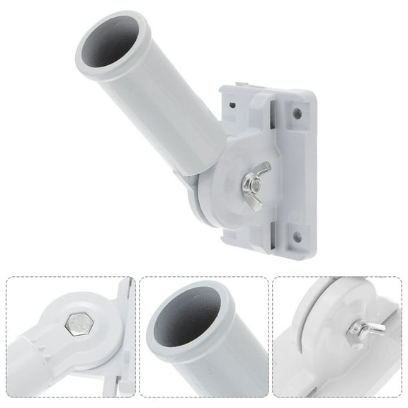 EXHUMKY Backyard Flag Pole Bracket White Aluminum Alloy 1Pcs