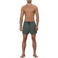 thumbnail image 2 of Unique Bargains Men's Vacation Solid Color Drawstring Elastic Waist Swim Short Grey 28, 2 of 5