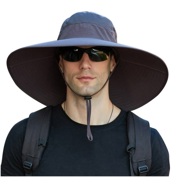 Mchoice Men Outdoor Sun Protection Fisherman Foldable Bucket Hat Double ...