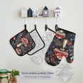 thumbnail image 5 of Retro Red Mushroom Oven Mitts and Pot Holders with Chef Apron Set 5 Pcs Kitchen Cooking Set, 5 of 6