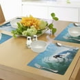 thumbnail image 4 of Ambesonne Ride the Wave Place Mats Set of 4, Wave Surfer Sport, Standard Size, Sky Blue White, 4 of 6