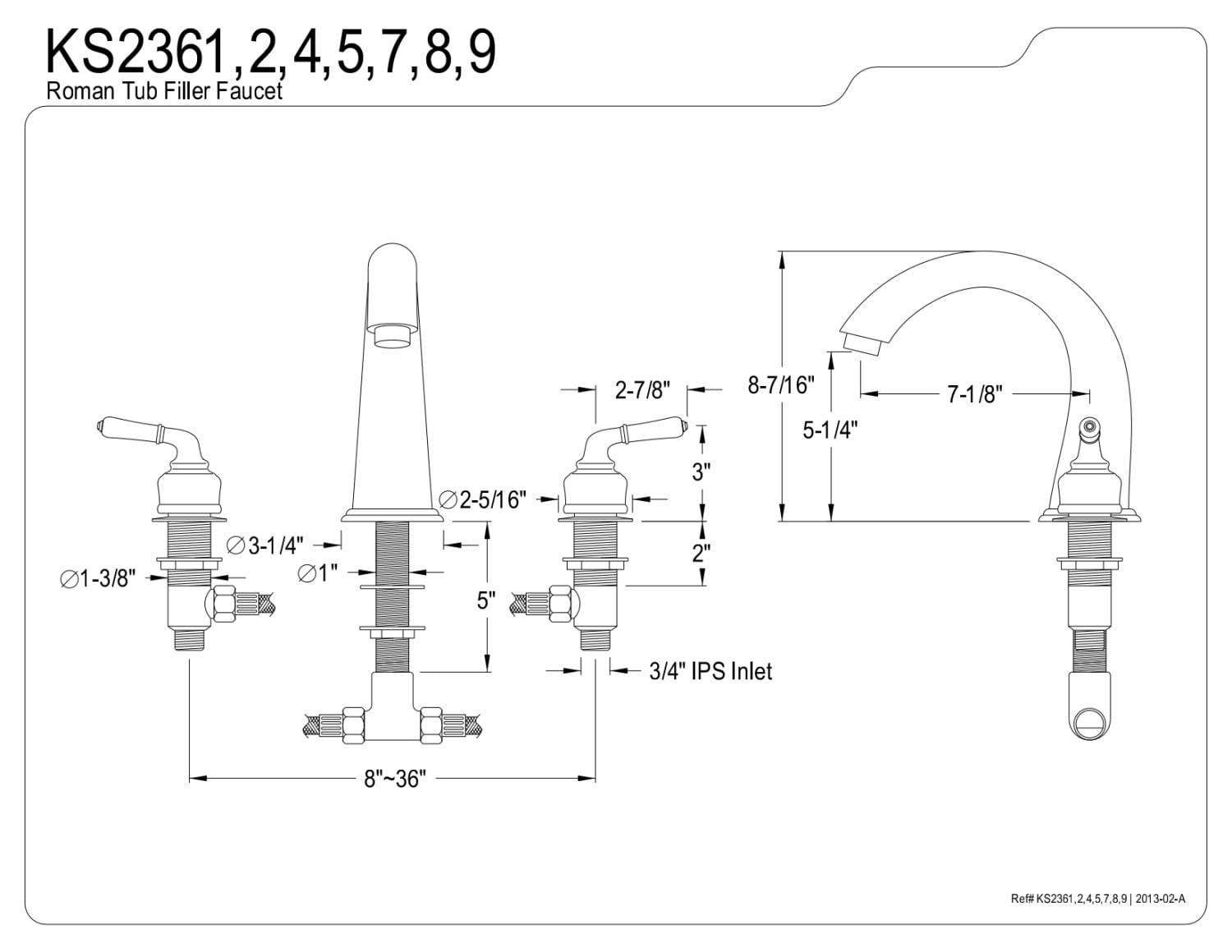 Kingston Brass Royale Two Handle Roman Tub Filler
