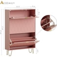 thumbnail image 2 of Masupu Shoe Storage Cabinet, Shoe Cabinet with 2 Flip Drawers Entryway Shoe Storage Freestanding Shoe Organizer Cabinet with Metal Leg, Narrow Shoe Rack Cabinet, Diamond Pink, 2 of 9