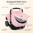 thumbnail image 4 of Baby Car Seat Cover, Caveen Muslin Infant Carseat Canopy, with Breathable Mesh Window, Universal Fit Most Car Seats, Pink, 4 of 8
