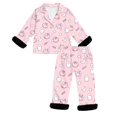 thumbnail image 3 of JAJAHO Girls Halloween Pajamas Fuzzy Trim Long Sleeve Sleepwear Button Down 2 Piece Pjs Set For Kids 3-14Y, 3 of 5