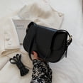 thumbnail image 4 of Nuevo bolso de hombro de PU de moda, bolso cruzado retro de gran capacidad para mujer, color negro, 4 of 5