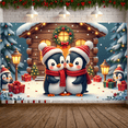 thumbnail image 5 of Decorative Design Happy Holidays Banner Penguin Festive Penguins Holiday Background for Christmas Party Indoor Outdoor Celebration, 5 of 9