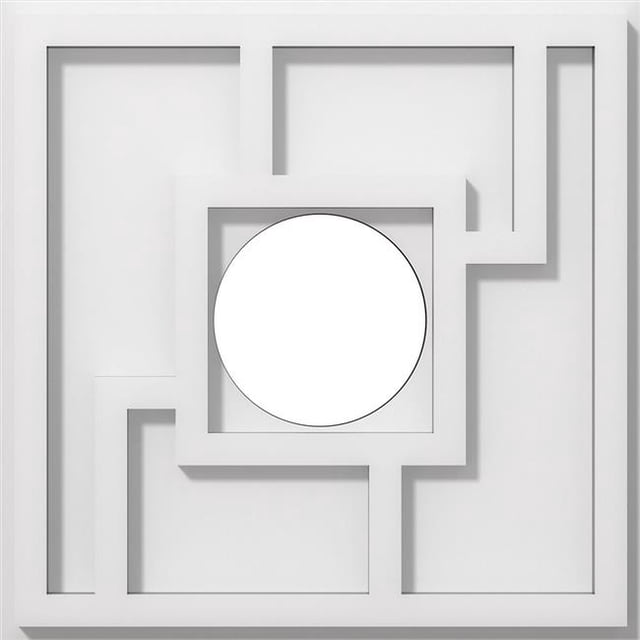Ekena Millwork CMP12KX-04000 12 in. OD x 4 in. ID Square Knox Architectural Grade PVC Contemporary Ceiling Medallion