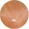 thumbnail image 3 of Collar con Dije Elisa para Mujer, Chapado en Oro de 14K, Gema Rosa Natural, Cadena Delicada Ajustable, Joyería de Moda para Diario y Regalo, 3 of 4