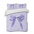 thumbnail image 2 of Purple Bow Queen Size Down Alternative Comforter, Lightweight Comforter Quilt Bedding Set with Pillow Shams Cute Bowknot Simple Pure Color All Seasons Bed Comforter Duvet Insert 90"x96", 2 of 7