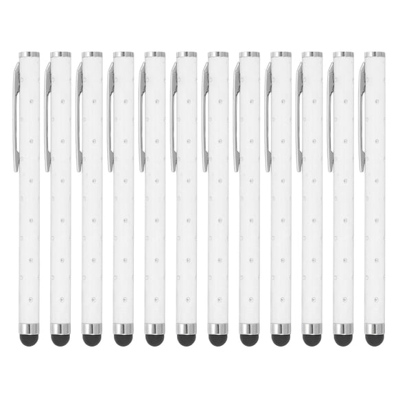 Uxcell Stylus Pens for Touch Screens, High Precision Universal Bling Stylus Crystal Metal Capacitive Pen White