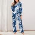 thumbnail image 2 of Picia Flower Pattern Women’s Long-Sleeve Sleepwear Set - Soft 2-Piece Loungewear with Pockets, Comfy PJs for Relaxing Nights-X-Large, 2 of 7