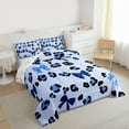 thumbnail image 3 of Manfei Cheetah Print 2pcs Bedding Comforter Set for Boys Girls,Abstract Animal Print Twin Comforter Sets,Blue Bow Tie Breathable Bedding Set,Lightweight Room Decor,Reversible, 3 of 8