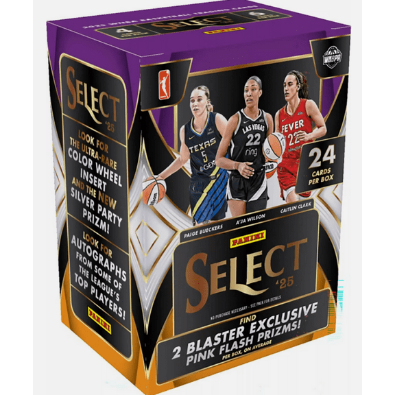 2025 Panini Select WNBA Basketball Factory Sealed Blaster Box 6 Packs of 4 Cards 24 Cards in All!