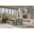thumbnail image 2 of Pemberly Row Contemporary Solid Pine Dining Bench in Gray & Black, 2 of 5
