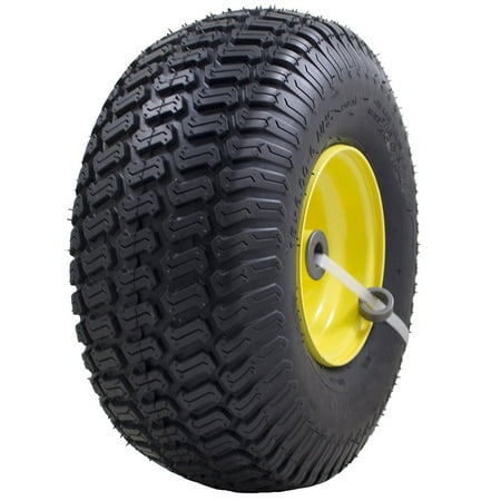 Photo 1 of 15x6.00-6" Front Tire Assembly Replacement for 100 and 300 Series John Deere Riding Mowers - 2 pack
