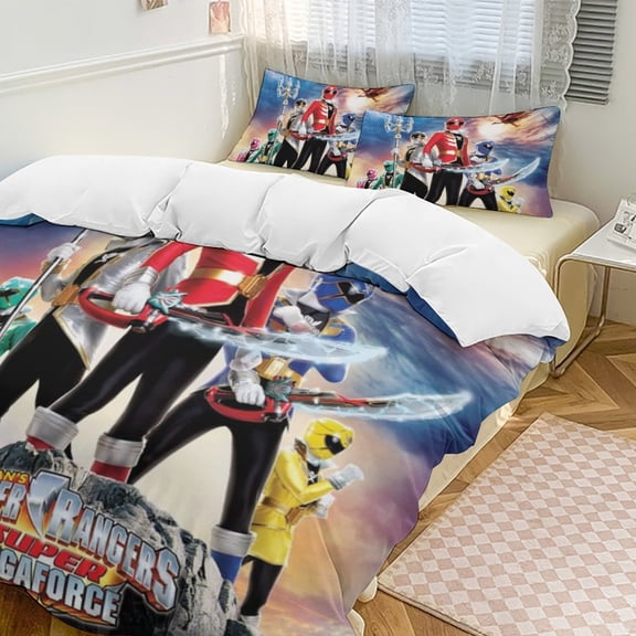 Power Rangers 3-Piece Bedding Comforter Set Bed Cover Set Soft Warm Bedding for Bedroom, Home, Hotel 86"x70"